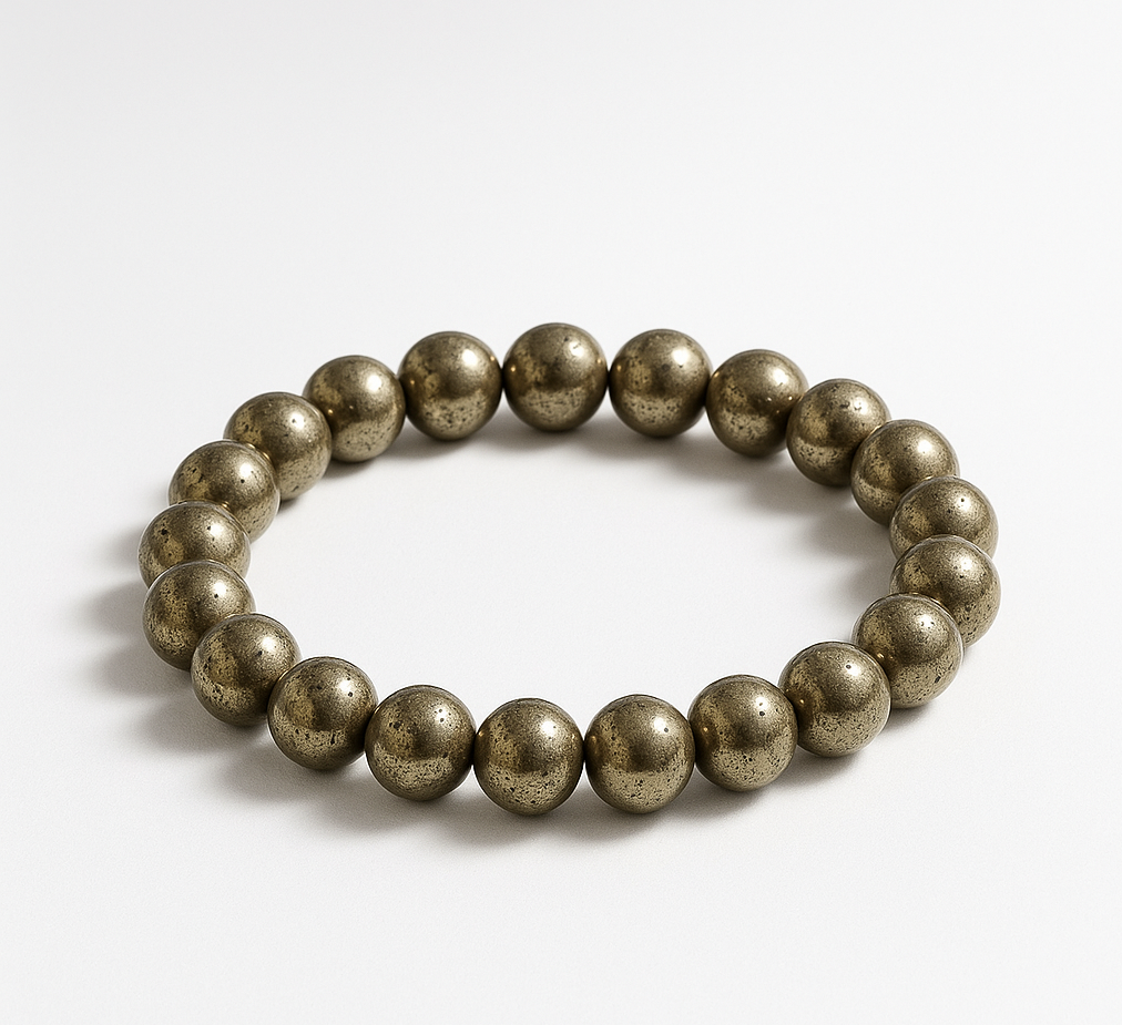 AAA Pyrite Bracelet 8mm: Handmade Healing Crystal for Wealth & Protection | 8 12mm bracelet 3
